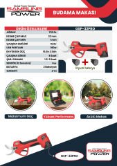 Samsung Power GSP-32PRO Budama Makası 32mm Çift Akülü