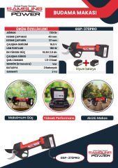 Samsung Power GSP-370PRO Budama Makası 37mm Çift Akülü