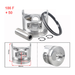 Piston Sekman Takımı 186F-10Hp 0.50