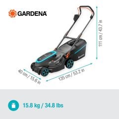 Gardena Akülü Çim Biçme Makinesi PowerMax 37/36V P4A SET