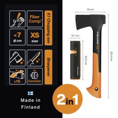 Fiskars Parçalama Baltası X7 + Bileme Seti 1020183