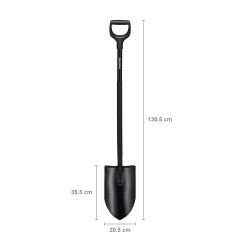Fiskars 1066707 Ergonomik Pro Siyah Sivri Uçlu Ağır İş Küreği XL