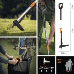 Fiskars 1020125 SmartFit Teleskopik Yabani Ot Sökücü