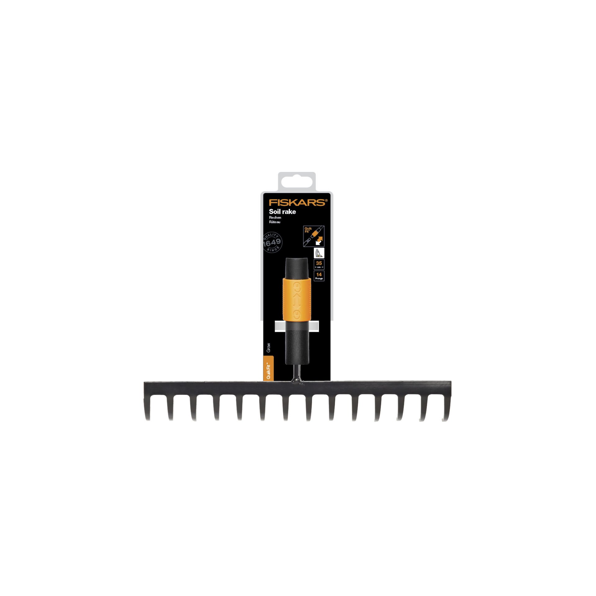 Fiskars 1000653 QuikFit Toprak Tırmığı 14 Diş