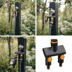 Fiskars 1070577 2 Çıkışlı Musluk Bağlantısı 21mm/26,5mm/33,3mm