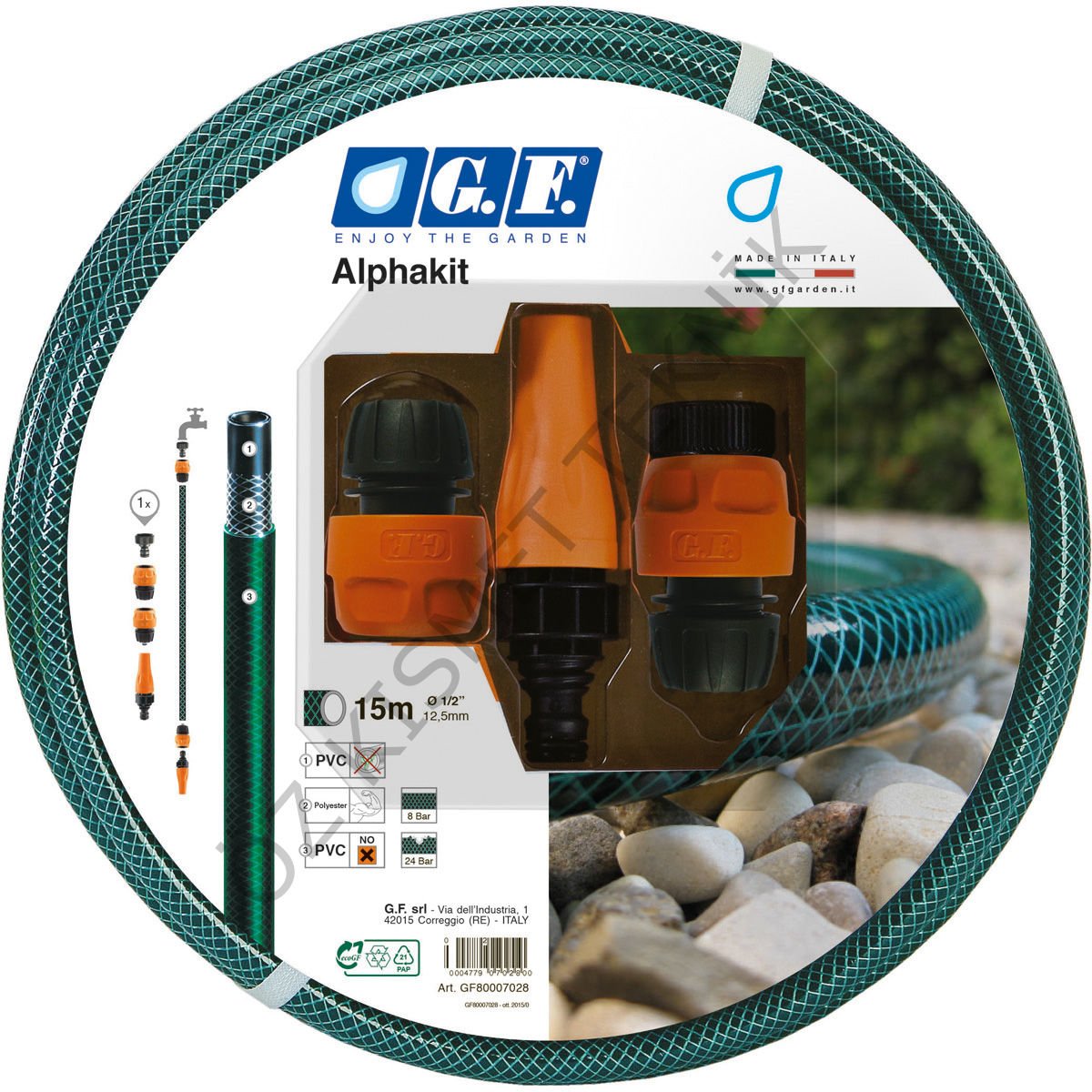 Gf Hortum Alpha 1/2'' 25Mt Adaptör Kitli