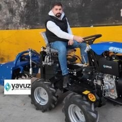 Yavuz 4x4 Mini Traktör 15 HP Dizel Motorlu Marşlı Rotovatörlü Çapa Makinesi