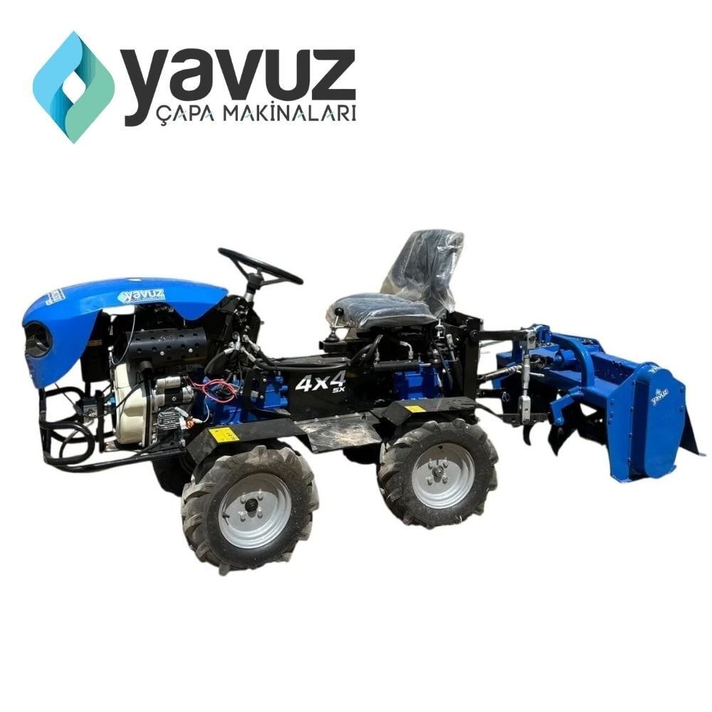 Yavuz 4x4 Mini Traktör 15 HP Dizel Motorlu Marşlı Rotovatörlü Çapa Makinesi