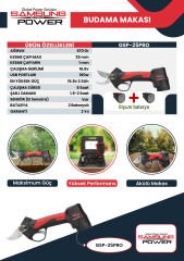 Samsung Power GSP-25PRO Budama Makası 25mm Çift Akülü