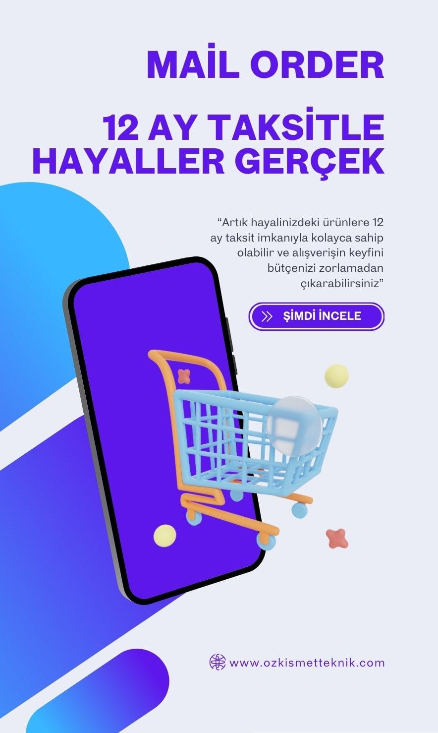 12 aya kadar taksit imkanı sunan mail order ödeme sistemi